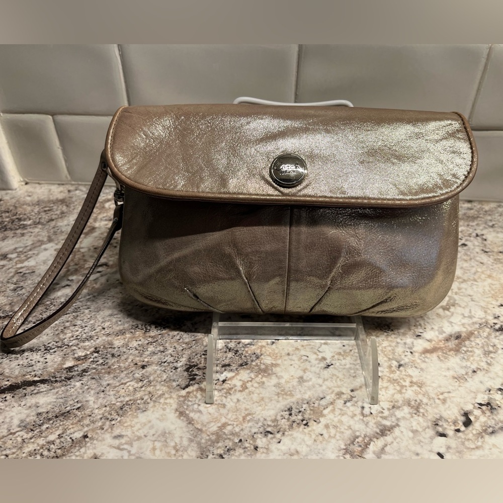 Coach Metallic Gold Clutch/Wristlet Style No F45263